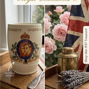 Vintage 1937 King George & Queen Elizabeth Coronation Beaker Official Design